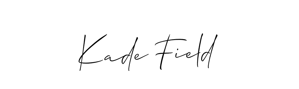 It looks lik you need a new signature style for name Kade Field. Design unique handwritten (Allison_Script) signature with our free signature maker in just a few clicks. Kade Field signature style 2 images and pictures png