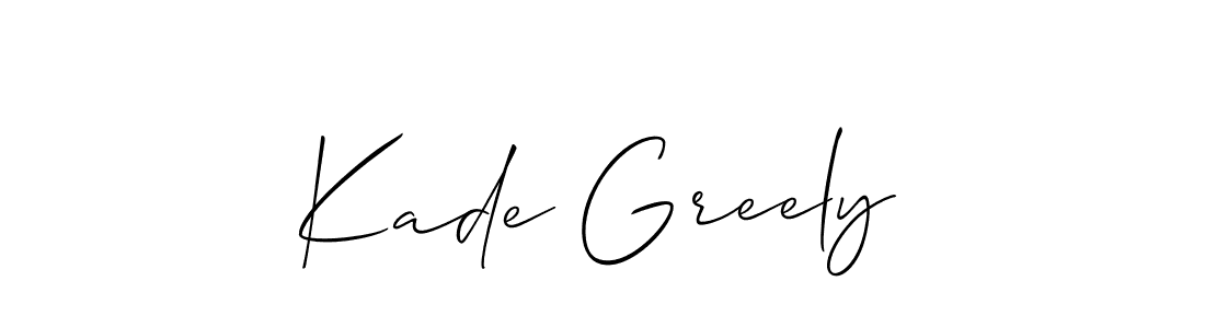 if you are searching for the best signature style for your name Kade Greely. so please give up your signature search. here we have designed multiple signature styles  using Allison_Script. Kade Greely signature style 2 images and pictures png