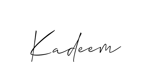 You should practise on your own different ways (Allison_Script) to write your name (Kadeem) in signature. don't let someone else do it for you. Kadeem signature style 2 images and pictures png