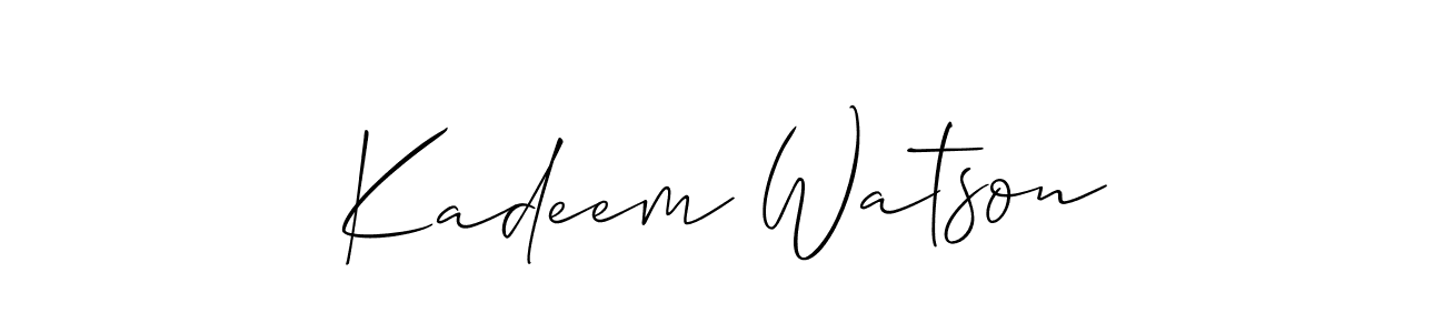 if you are searching for the best signature style for your name Kadeem Watson. so please give up your signature search. here we have designed multiple signature styles  using Allison_Script. Kadeem Watson signature style 2 images and pictures png