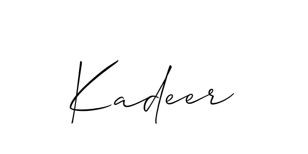 Allison_Script is a professional signature style that is perfect for those who want to add a touch of class to their signature. It is also a great choice for those who want to make their signature more unique. Get Kadeer name to fancy signature for free. Kadeer signature style 2 images and pictures png