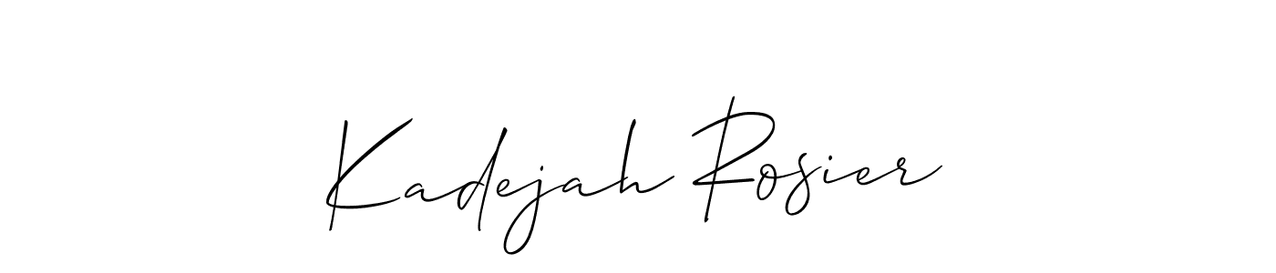 This is the best signature style for the Kadejah Rosier name. Also you like these signature font (Allison_Script). Mix name signature. Kadejah Rosier signature style 2 images and pictures png