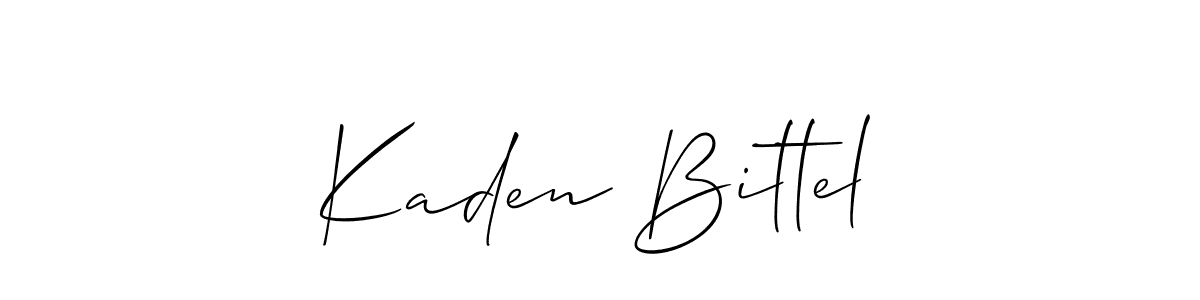 Use a signature maker to create a handwritten signature online. With this signature software, you can design (Allison_Script) your own signature for name Kaden Bittel. Kaden Bittel signature style 2 images and pictures png