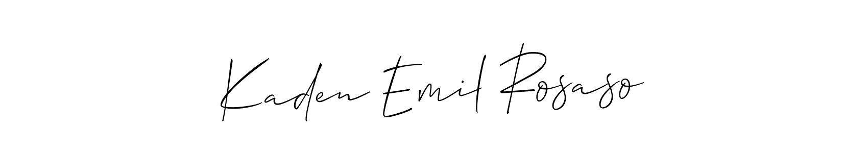 Create a beautiful signature design for name Kaden Emil Rosaso. With this signature (Allison_Script) fonts, you can make a handwritten signature for free. Kaden Emil Rosaso signature style 2 images and pictures png