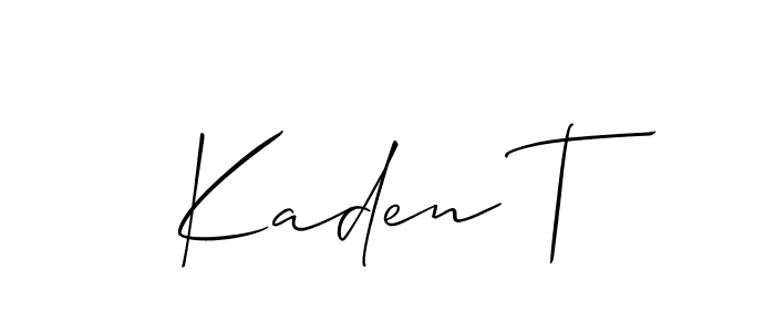 Kaden T stylish signature style. Best Handwritten Sign (Allison_Script) for my name. Handwritten Signature Collection Ideas for my name Kaden T. Kaden T signature style 2 images and pictures png