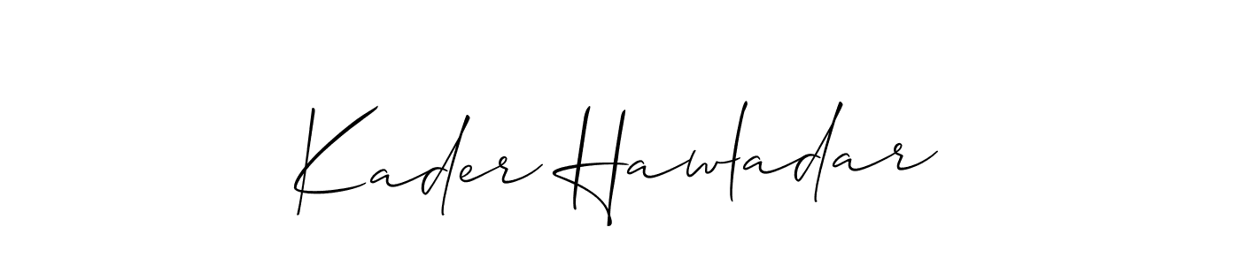 How to Draw Kader Hawladar signature style? Allison_Script is a latest design signature styles for name Kader Hawladar. Kader Hawladar signature style 2 images and pictures png