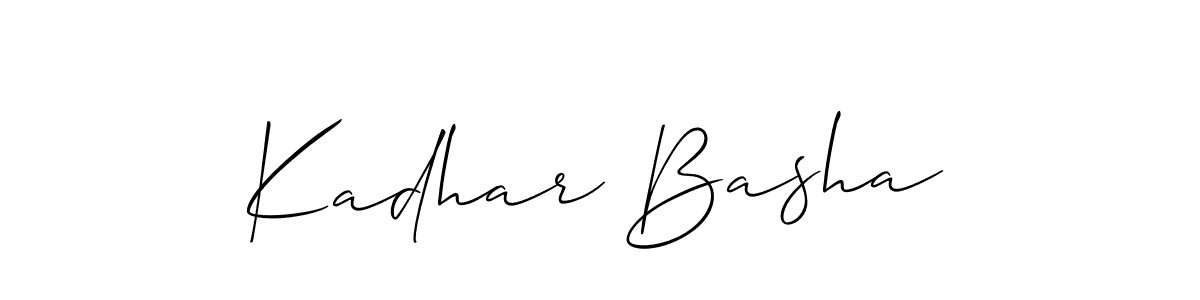 Create a beautiful signature design for name Kadhar Basha. With this signature (Allison_Script) fonts, you can make a handwritten signature for free. Kadhar Basha signature style 2 images and pictures png