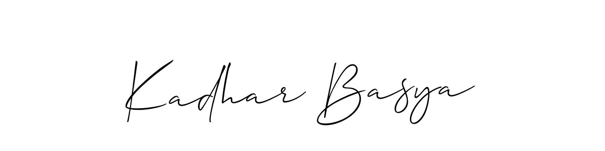 Design your own signature with our free online signature maker. With this signature software, you can create a handwritten (Allison_Script) signature for name Kadhar Basya. Kadhar Basya signature style 2 images and pictures png