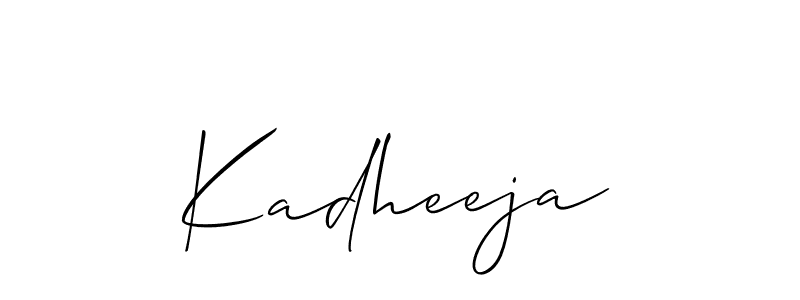 The best way (Allison_Script) to make a short signature is to pick only two or three words in your name. The name Kadheeja include a total of six letters. For converting this name. Kadheeja signature style 2 images and pictures png