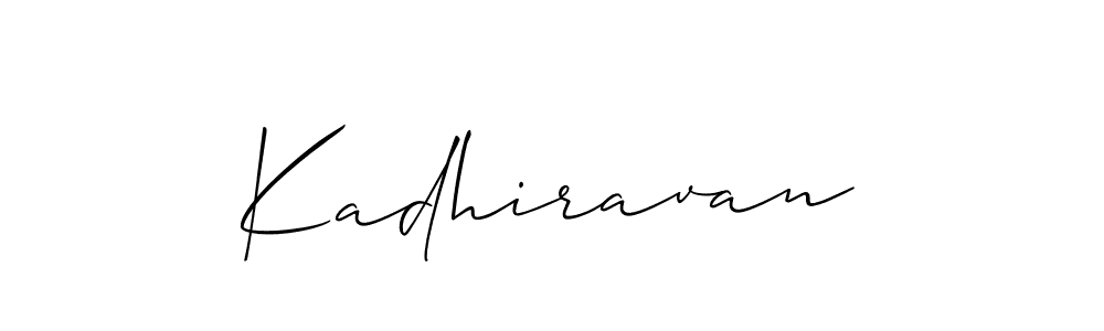 Use a signature maker to create a handwritten signature online. With this signature software, you can design (Allison_Script) your own signature for name Kadhiravan. Kadhiravan signature style 2 images and pictures png