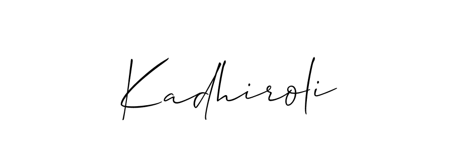 if you are searching for the best signature style for your name Kadhiroli. so please give up your signature search. here we have designed multiple signature styles  using Allison_Script. Kadhiroli signature style 2 images and pictures png