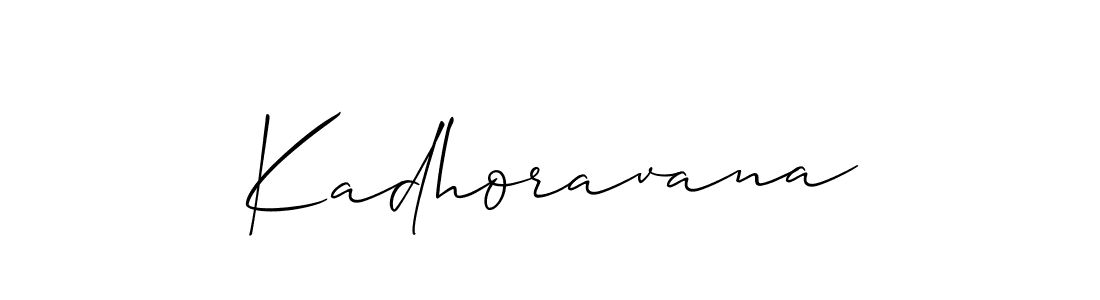 Design your own signature with our free online signature maker. With this signature software, you can create a handwritten (Allison_Script) signature for name Kadhoravana. Kadhoravana signature style 2 images and pictures png