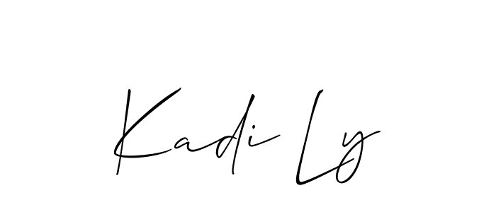 The best way (Allison_Script) to make a short signature is to pick only two or three words in your name. The name Kadi Ly include a total of six letters. For converting this name. Kadi Ly signature style 2 images and pictures png
