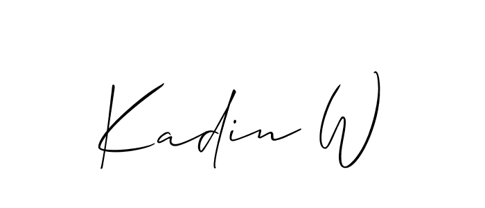 Similarly Allison_Script is the best handwritten signature design. Signature creator online .You can use it as an online autograph creator for name Kadin W. Kadin W signature style 2 images and pictures png