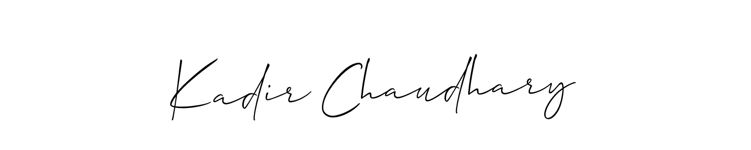 The best way (Allison_Script) to make a short signature is to pick only two or three words in your name. The name Kadir Chaudhary include a total of six letters. For converting this name. Kadir Chaudhary signature style 2 images and pictures png