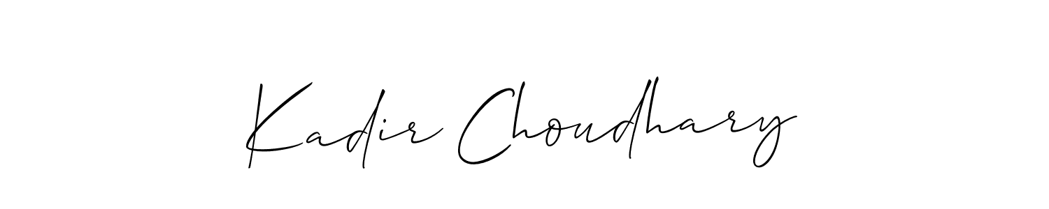 You should practise on your own different ways (Allison_Script) to write your name (Kadir Choudhary) in signature. don't let someone else do it for you. Kadir Choudhary signature style 2 images and pictures png