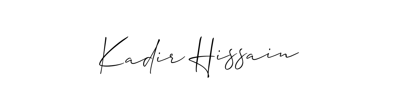 Kadir Hissain stylish signature style. Best Handwritten Sign (Allison_Script) for my name. Handwritten Signature Collection Ideas for my name Kadir Hissain. Kadir Hissain signature style 2 images and pictures png