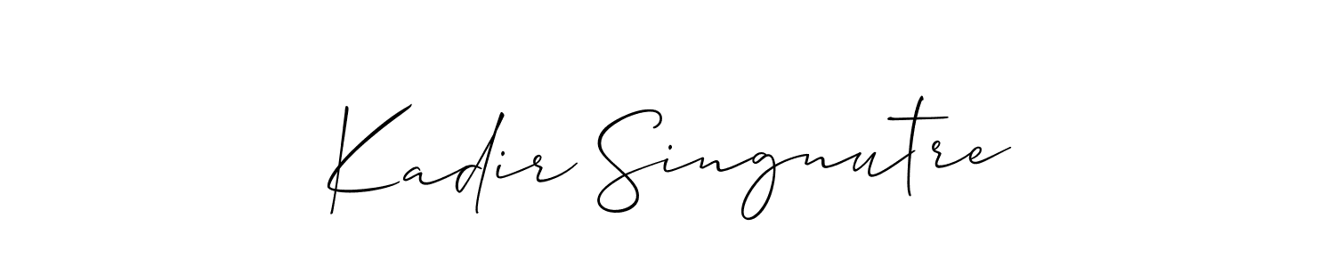 You should practise on your own different ways (Allison_Script) to write your name (Kadir Singnutre) in signature. don't let someone else do it for you. Kadir Singnutre signature style 2 images and pictures png