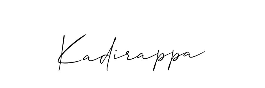 Also we have Kadirappa name is the best signature style. Create professional handwritten signature collection using Allison_Script autograph style. Kadirappa signature style 2 images and pictures png