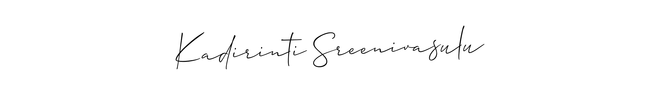 Make a beautiful signature design for name Kadirinti Sreenivasulu. With this signature (Allison_Script) style, you can create a handwritten signature for free. Kadirinti Sreenivasulu signature style 2 images and pictures png
