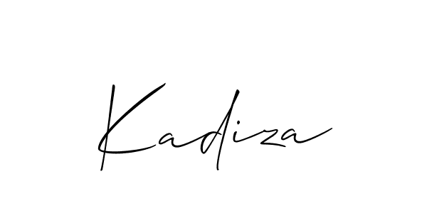 Allison_Script is a professional signature style that is perfect for those who want to add a touch of class to their signature. It is also a great choice for those who want to make their signature more unique. Get Kadiza name to fancy signature for free. Kadiza signature style 2 images and pictures png