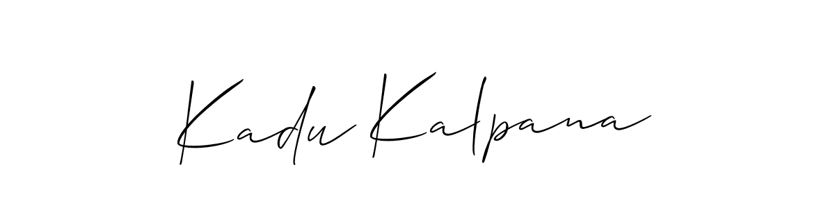 How to make Kadu Kalpana name signature. Use Allison_Script style for creating short signs online. This is the latest handwritten sign. Kadu Kalpana signature style 2 images and pictures png