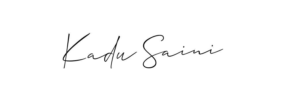 How to Draw Kadu Saini signature style? Allison_Script is a latest design signature styles for name Kadu Saini. Kadu Saini signature style 2 images and pictures png