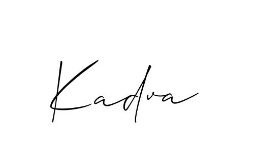 Allison_Script is a professional signature style that is perfect for those who want to add a touch of class to their signature. It is also a great choice for those who want to make their signature more unique. Get Kadva name to fancy signature for free. Kadva signature style 2 images and pictures png