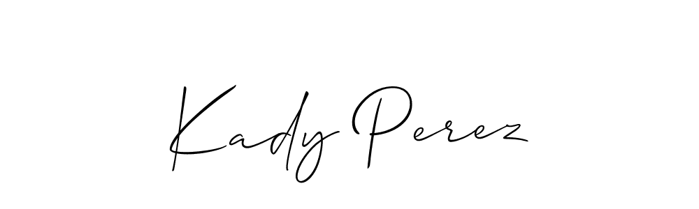 Also You can easily find your signature by using the search form. We will create Kady Perez name handwritten signature images for you free of cost using Allison_Script sign style. Kady Perez signature style 2 images and pictures png