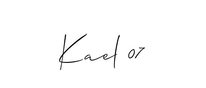 It looks lik you need a new signature style for name Kael 07. Design unique handwritten (Allison_Script) signature with our free signature maker in just a few clicks. Kael 07 signature style 2 images and pictures png