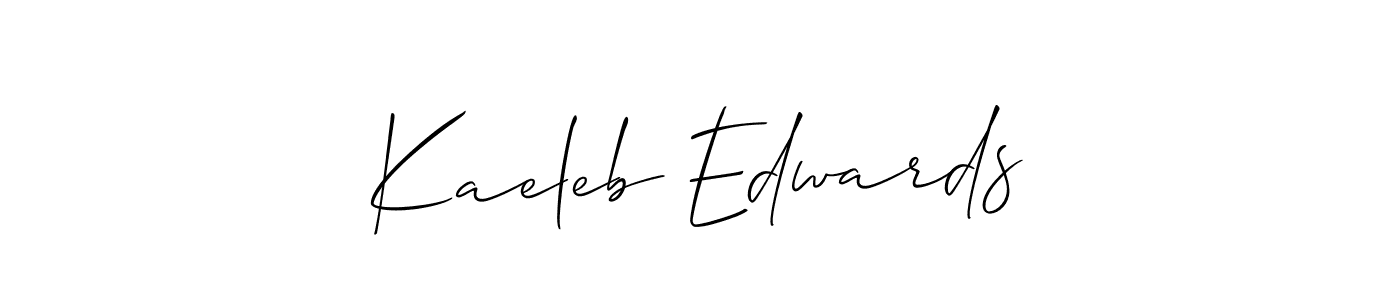 Use a signature maker to create a handwritten signature online. With this signature software, you can design (Allison_Script) your own signature for name Kaeleb Edwards. Kaeleb Edwards signature style 2 images and pictures png