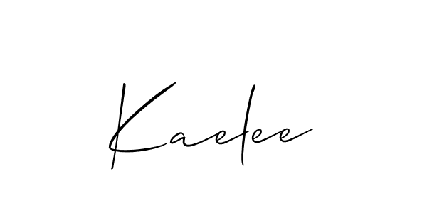 Use a signature maker to create a handwritten signature online. With this signature software, you can design (Allison_Script) your own signature for name Kaelee. Kaelee signature style 2 images and pictures png