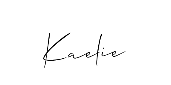 The best way (Allison_Script) to make a short signature is to pick only two or three words in your name. The name Kaelie include a total of six letters. For converting this name. Kaelie signature style 2 images and pictures png