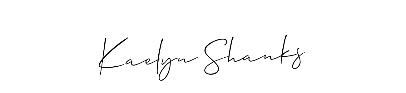 You should practise on your own different ways (Allison_Script) to write your name (Kaelyn Shanks) in signature. don't let someone else do it for you. Kaelyn Shanks signature style 2 images and pictures png