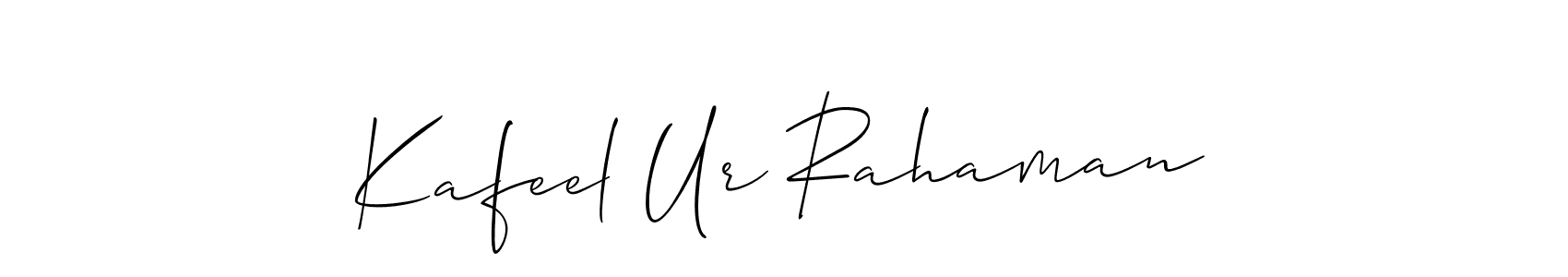 Make a beautiful signature design for name Kafeel Ur Rahaman. With this signature (Allison_Script) style, you can create a handwritten signature for free. Kafeel Ur Rahaman signature style 2 images and pictures png