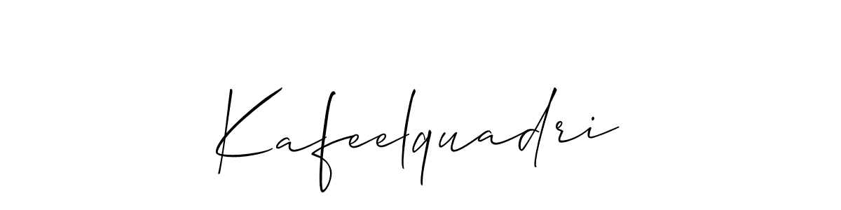 You should practise on your own different ways (Allison_Script) to write your name (Kafeelquadri) in signature. don't let someone else do it for you. Kafeelquadri signature style 2 images and pictures png