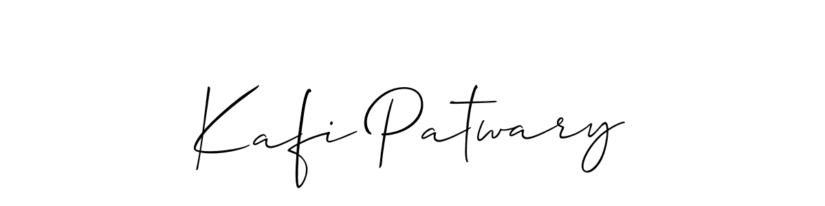 It looks lik you need a new signature style for name Kafi Patwary. Design unique handwritten (Allison_Script) signature with our free signature maker in just a few clicks. Kafi Patwary signature style 2 images and pictures png