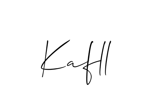 Use a signature maker to create a handwritten signature online. With this signature software, you can design (Allison_Script) your own signature for name Kafll. Kafll signature style 2 images and pictures png