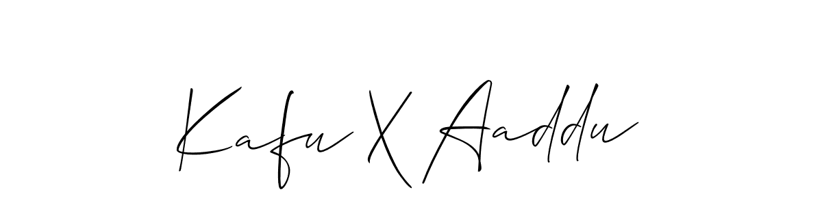 if you are searching for the best signature style for your name Kafu X Aaddu. so please give up your signature search. here we have designed multiple signature styles  using Allison_Script. Kafu X Aaddu signature style 2 images and pictures png