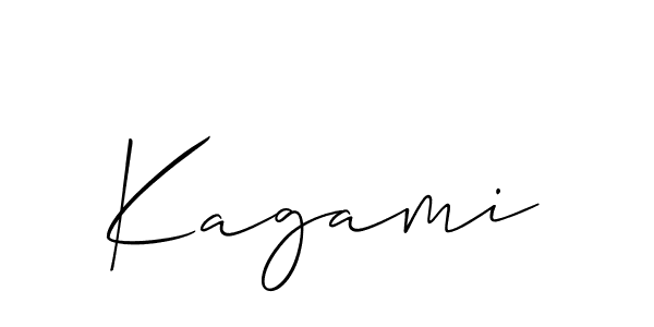 Also we have Kagami name is the best signature style. Create professional handwritten signature collection using Allison_Script autograph style. Kagami signature style 2 images and pictures png