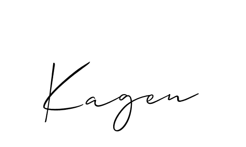 It looks lik you need a new signature style for name Kagen. Design unique handwritten (Allison_Script) signature with our free signature maker in just a few clicks. Kagen signature style 2 images and pictures png