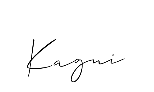 Make a beautiful signature design for name Kagni. With this signature (Allison_Script) style, you can create a handwritten signature for free. Kagni signature style 2 images and pictures png