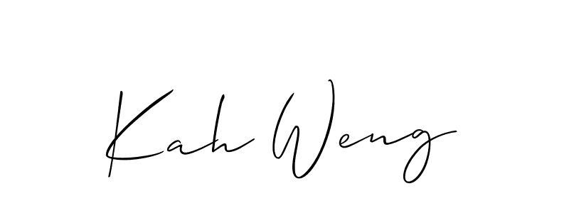 You should practise on your own different ways (Allison_Script) to write your name (Kah Weng) in signature. don't let someone else do it for you. Kah Weng signature style 2 images and pictures png