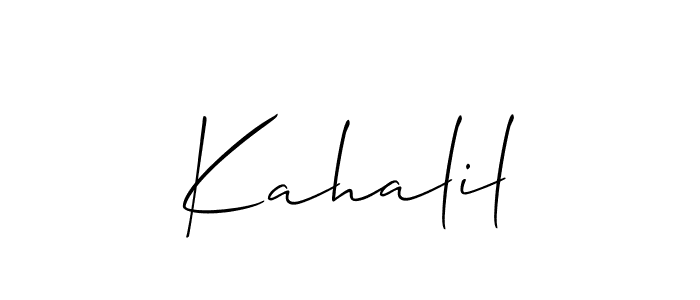 How to make Kahalil signature? Allison_Script is a professional autograph style. Create handwritten signature for Kahalil name. Kahalil signature style 2 images and pictures png
