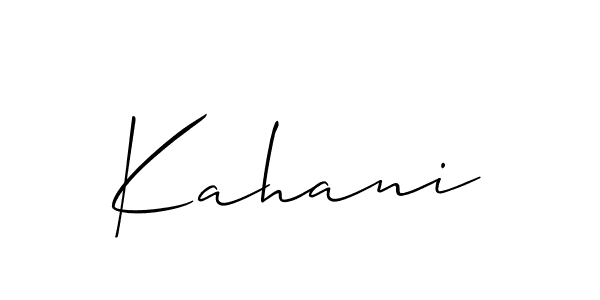 Make a beautiful signature design for name Kahani. With this signature (Allison_Script) style, you can create a handwritten signature for free. Kahani signature style 2 images and pictures png