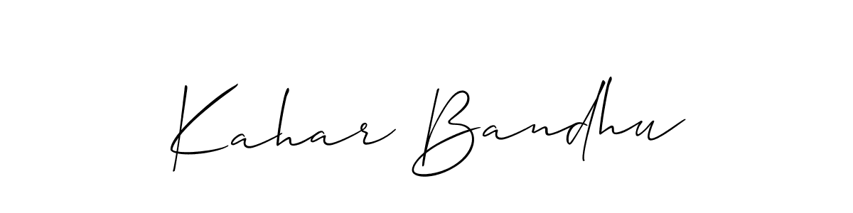 Make a short Kahar Bandhu signature style. Manage your documents anywhere anytime using Allison_Script. Create and add eSignatures, submit forms, share and send files easily. Kahar Bandhu signature style 2 images and pictures png