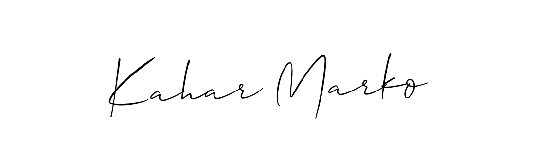 It looks lik you need a new signature style for name Kahar Marko. Design unique handwritten (Allison_Script) signature with our free signature maker in just a few clicks. Kahar Marko signature style 2 images and pictures png