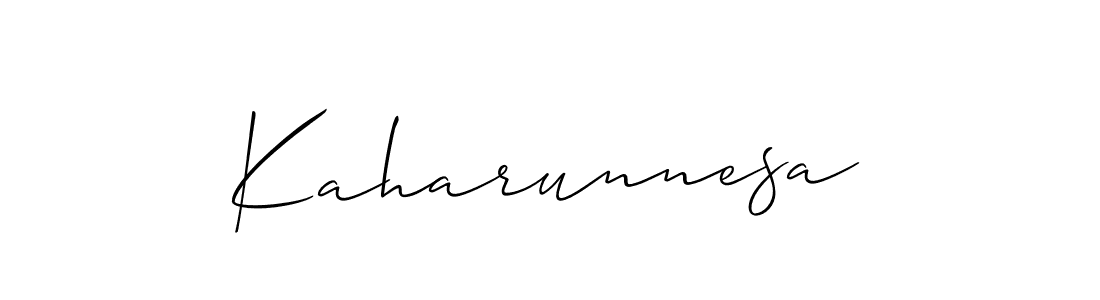 How to Draw Kaharunnesa signature style? Allison_Script is a latest design signature styles for name Kaharunnesa. Kaharunnesa signature style 2 images and pictures png