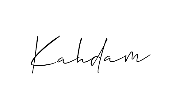 You should practise on your own different ways (Allison_Script) to write your name (Kahdam) in signature. don't let someone else do it for you. Kahdam signature style 2 images and pictures png