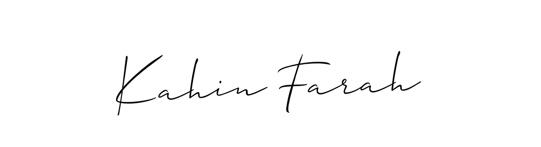 Make a short Kahin Farah signature style. Manage your documents anywhere anytime using Allison_Script. Create and add eSignatures, submit forms, share and send files easily. Kahin Farah signature style 2 images and pictures png